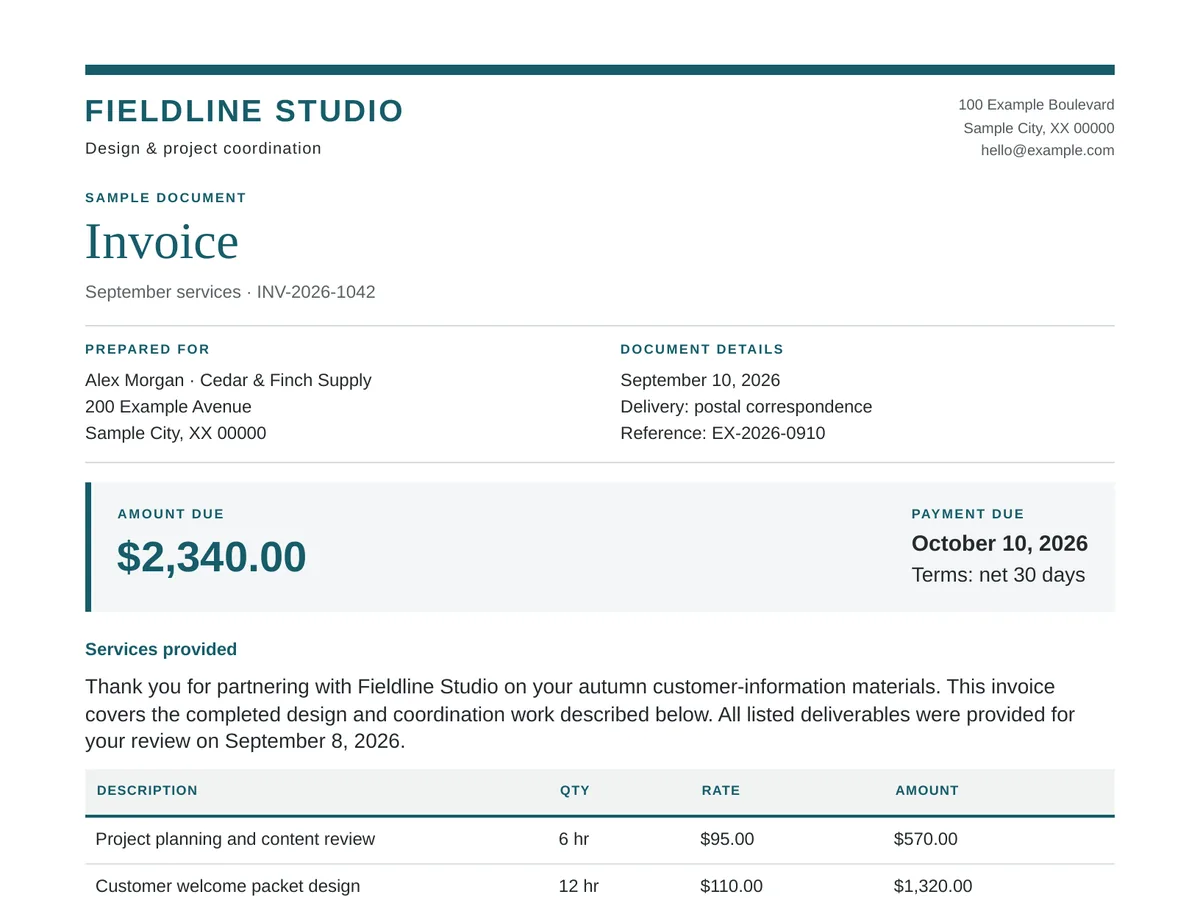 Step 1: Export the invoice as a PDF